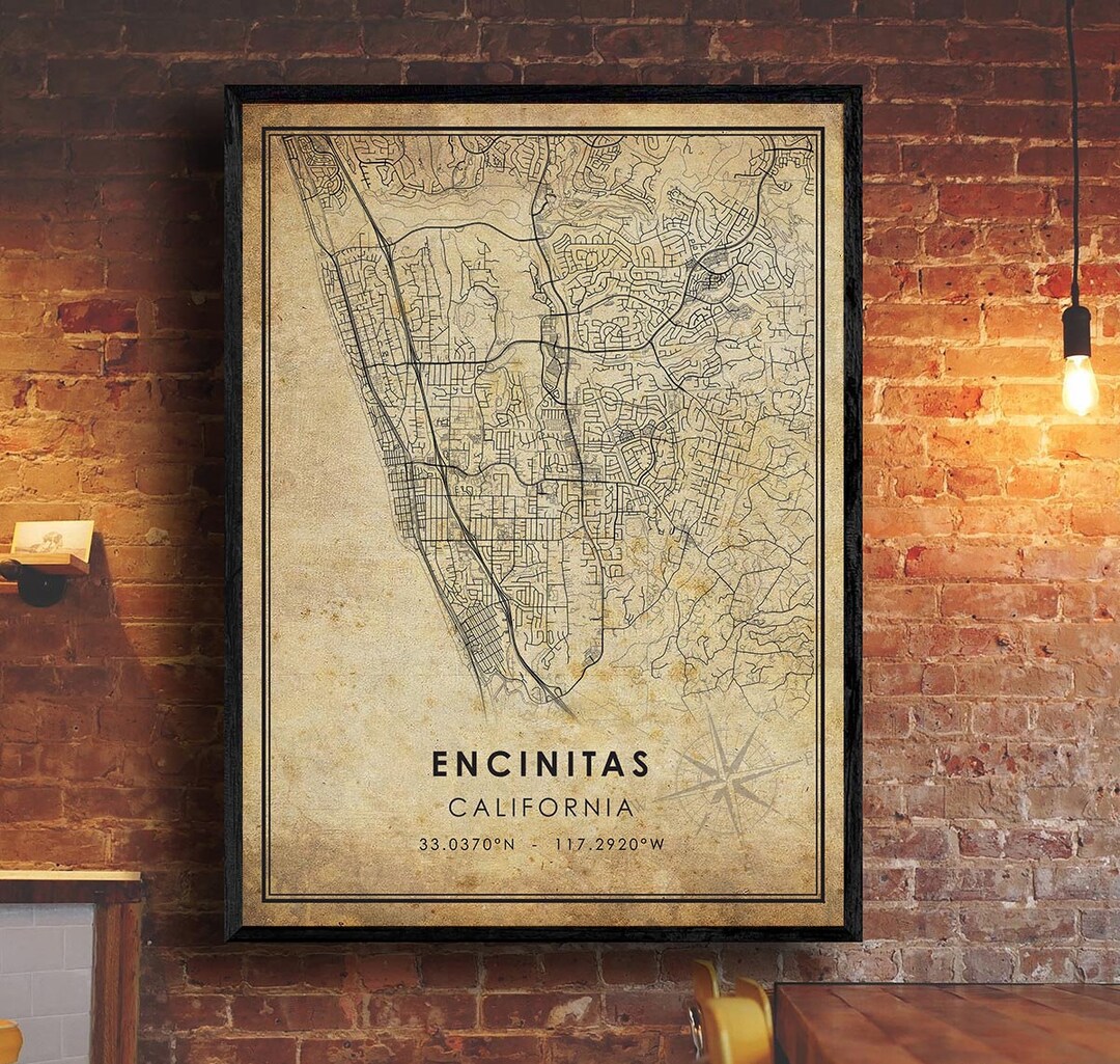 Encinitas Map Print | Encinitas Map | California Map Art | Encinitas ...