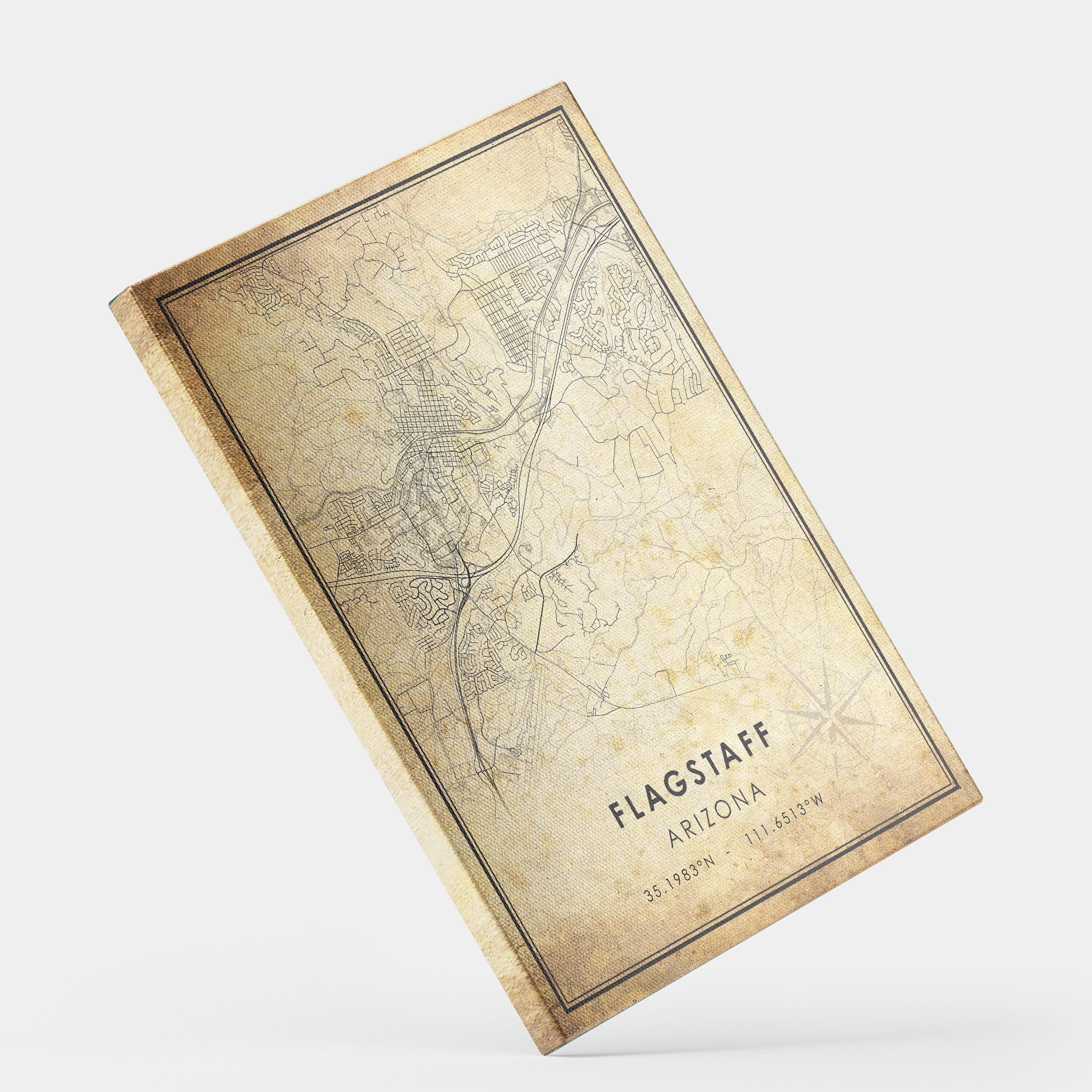 Flagstaff Vintage Map Print Flagstaff Map Arizona Map Art Etsy