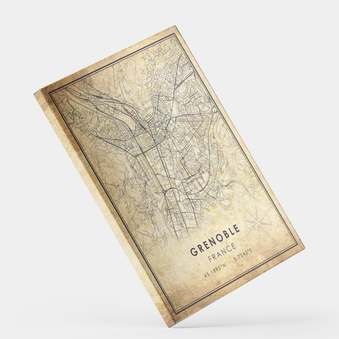 Grenoble Map Print Grenoble Map France Map Art Grenoble - Etsy