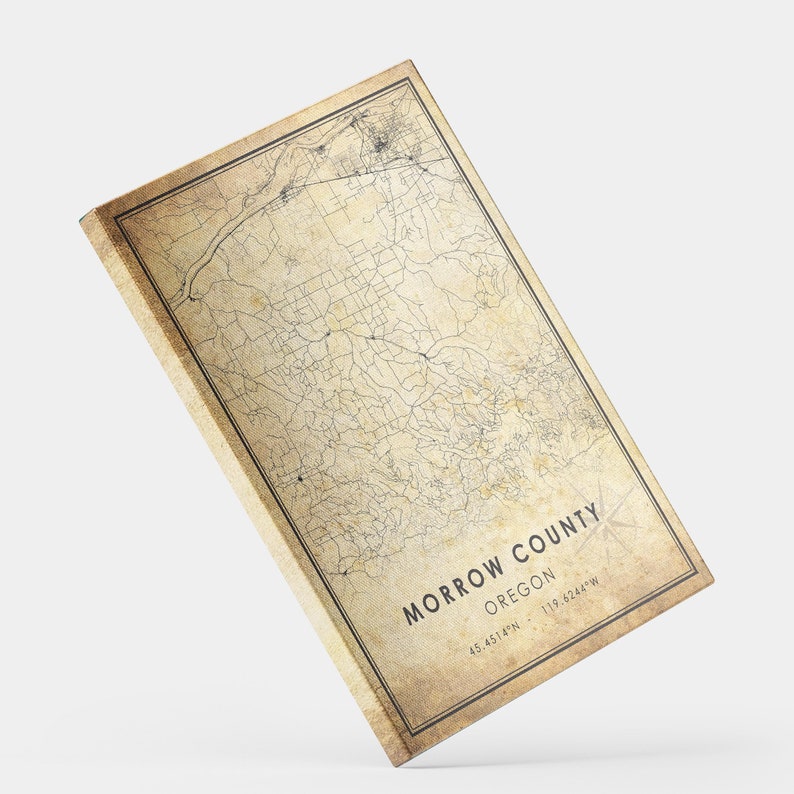 Morrow County Vintage Map Print Morrow County Map Oregon Etsy