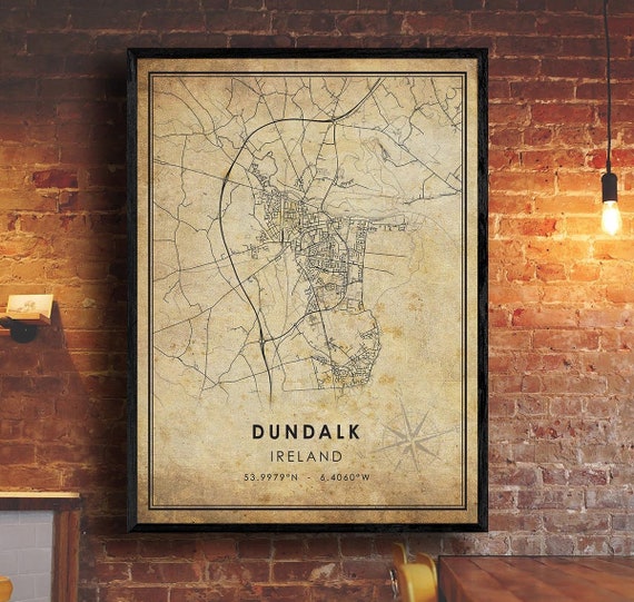 Dundalk Map Print Dundalk Map Ireland Map Art Dundalk Etsy