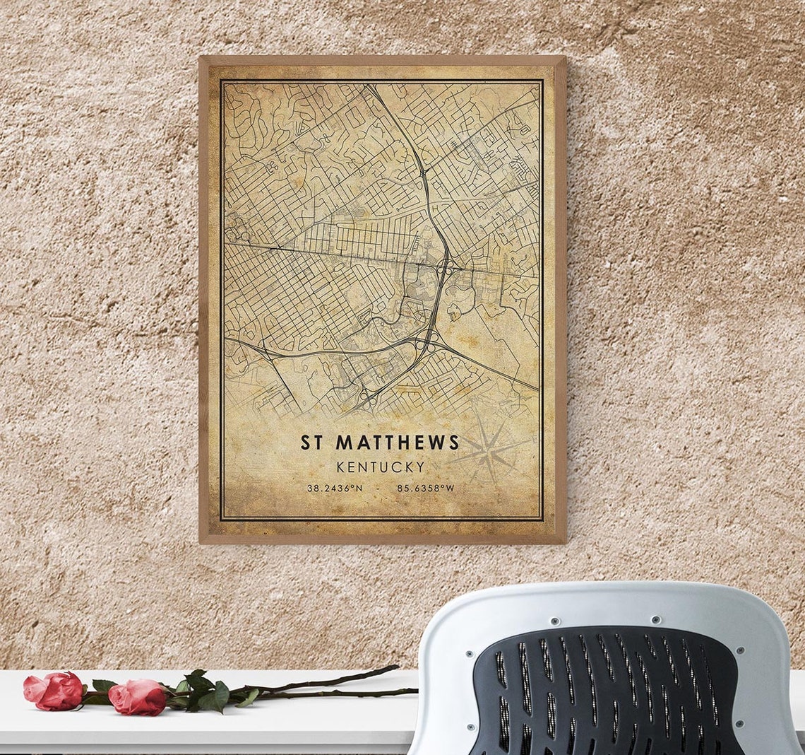 St Matthews Map Print St Matthews Map Kentucky Map Art Etsy Canada