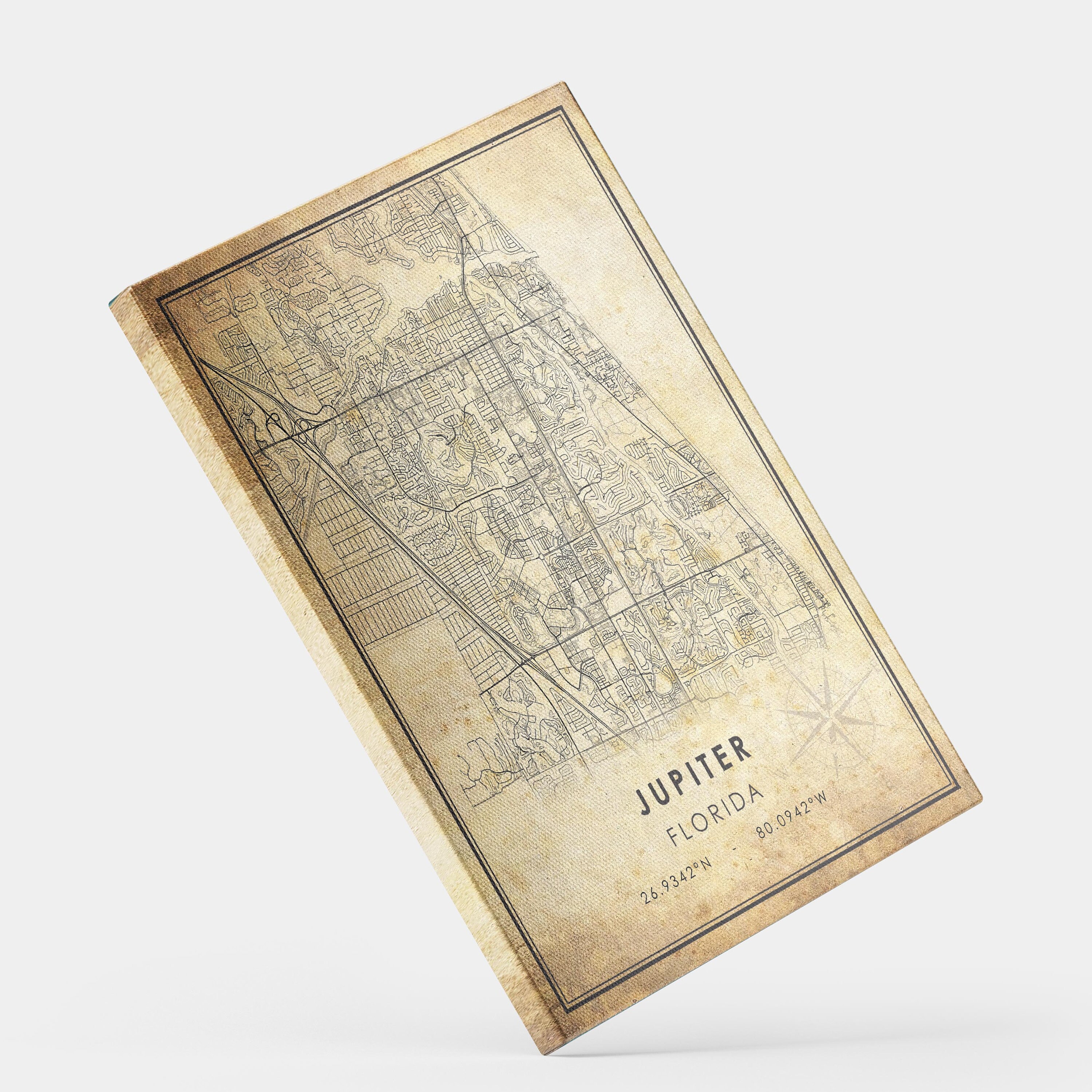 Jupiter Map Print | Jupiter Map | Florida Map Art | Jupiter City Road ...