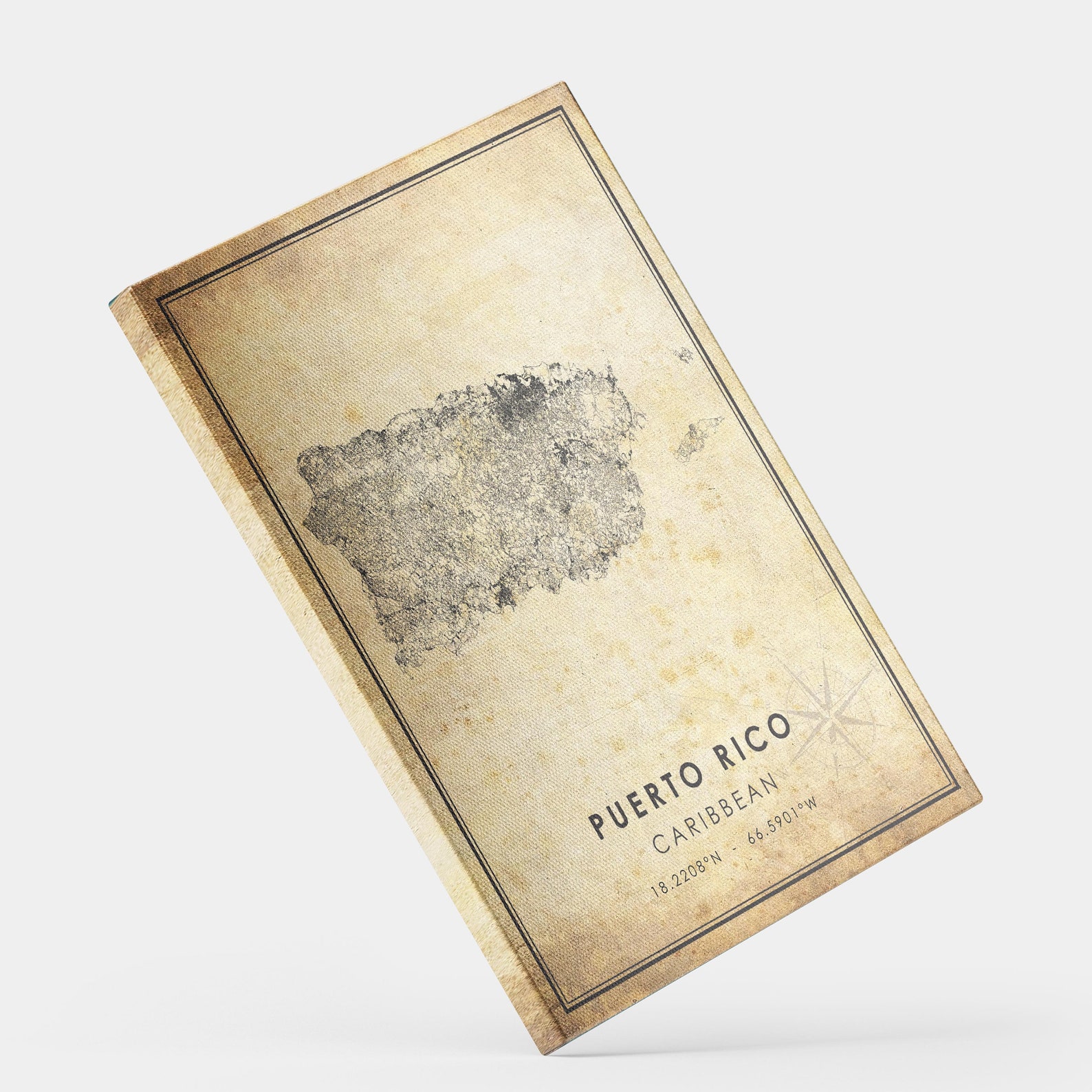 Puerto Rico Vintage Map Print Puerto Rico Map Puerto Rico - Etsy