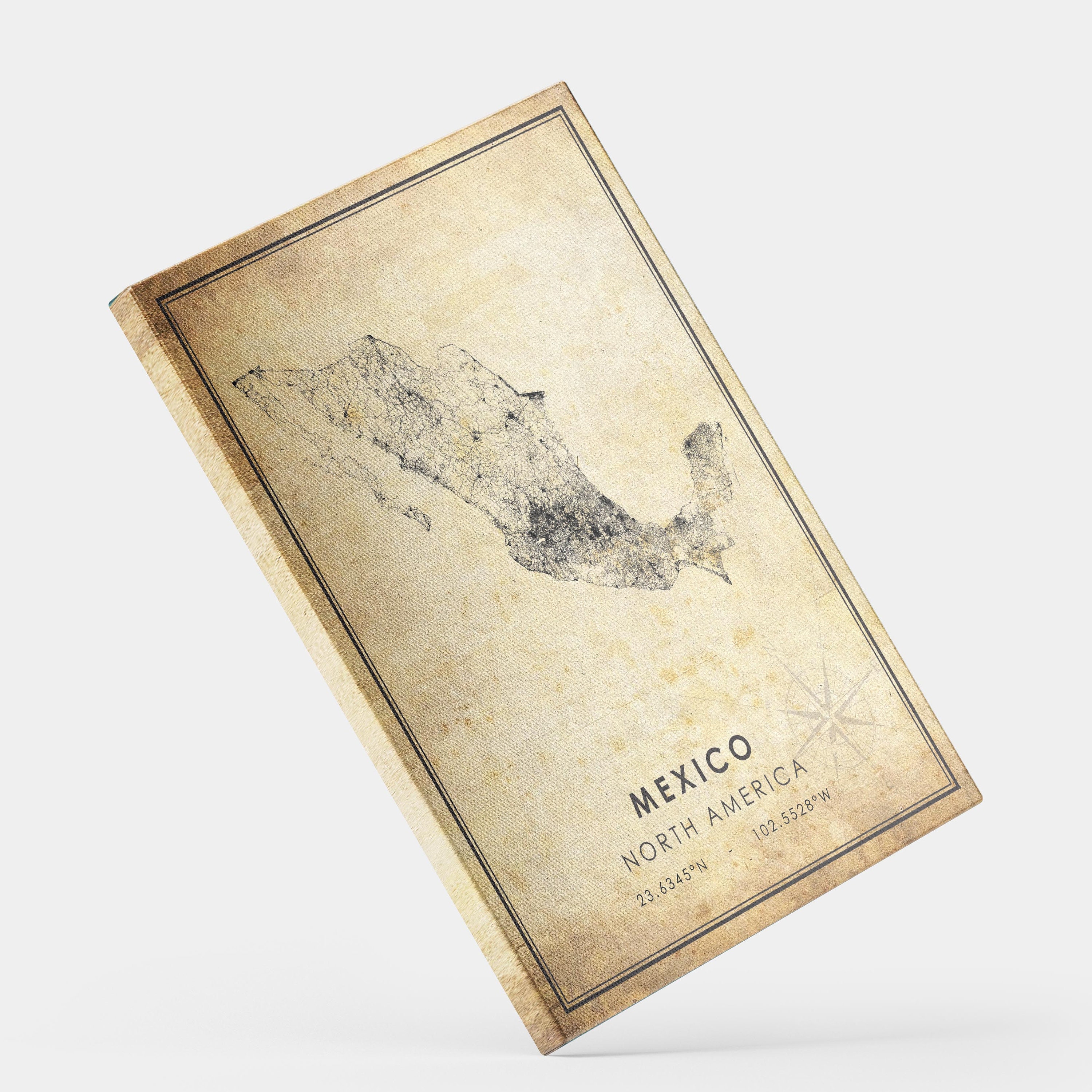 Mexico Map Print Mexico Map Mexico Map Art Mexico Road - Etsy