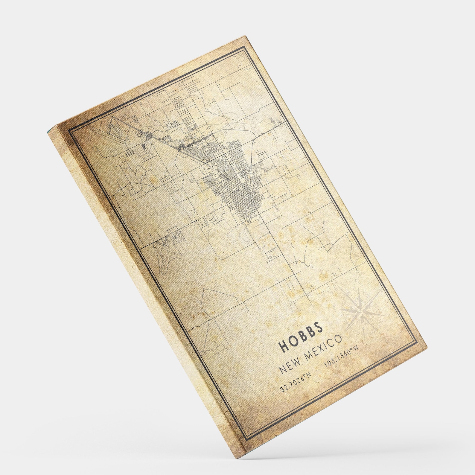 Hobbs Vintage Map Print Hobbs Map New Mexico Map Art Hobbs City Il 2ob0 