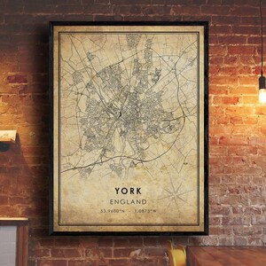 York Map Print | York Map | York England Map Art | York City Road Map Poster | Vintage Gift Map