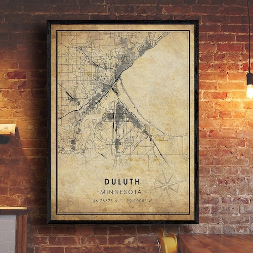 Duluth MN Map Etsy