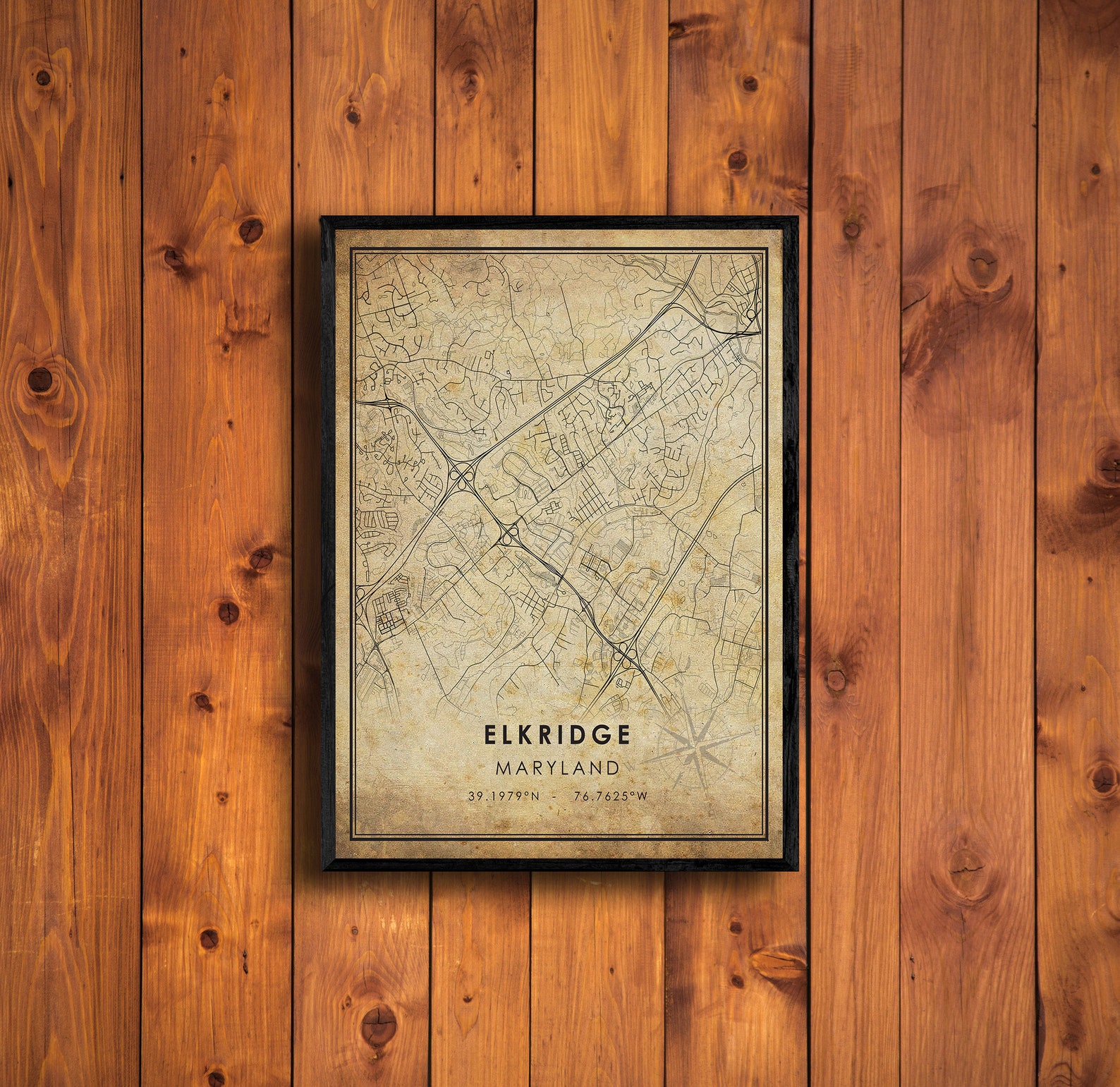 Elkridge Vintage Map Print Elkridge Map Maryland Map Art Etsy