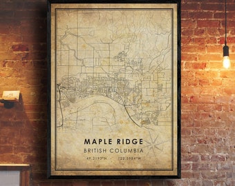 Street Map Of Maple Ridge Bc Maple Ridge Map | Etsy
