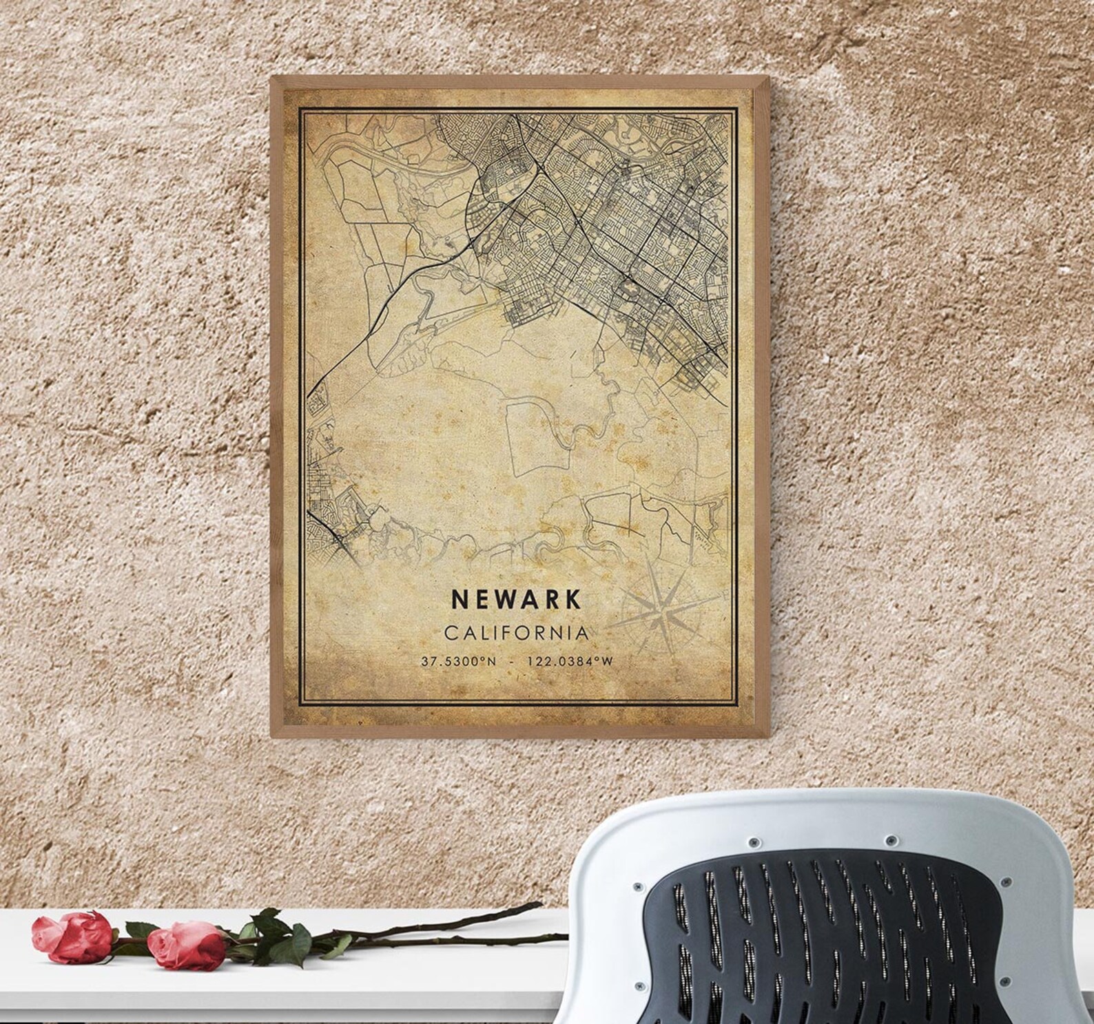 Newark Map Print Newark Map California Map Art Newark Etsy