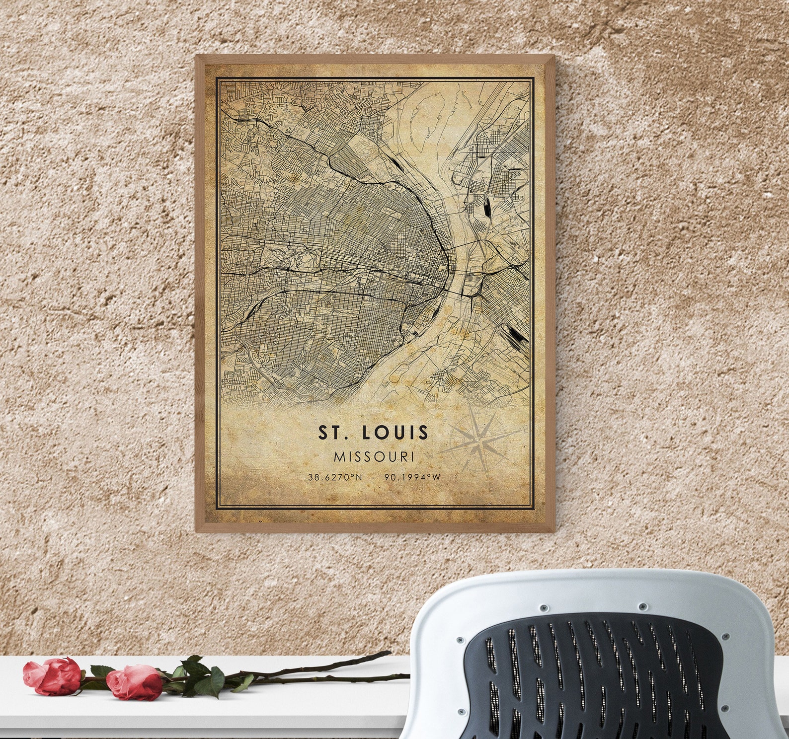 St. Louis Vintage Map Print St. Louis Map Missouri Map Art - Etsy