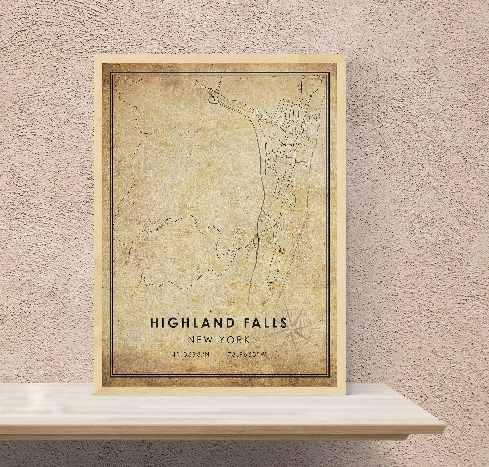 Highland Falls Vintage Map Print Highland Falls New York Map Etsy