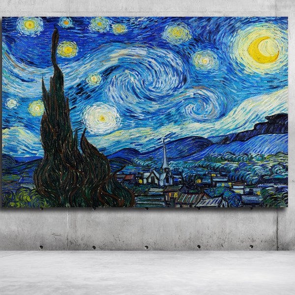 The Starry Night (1889) - Vincent Van Gogh | Vincent Van Gogh Canvas Print | Vincent Van Gogh Poster | The Starry Night Canvas