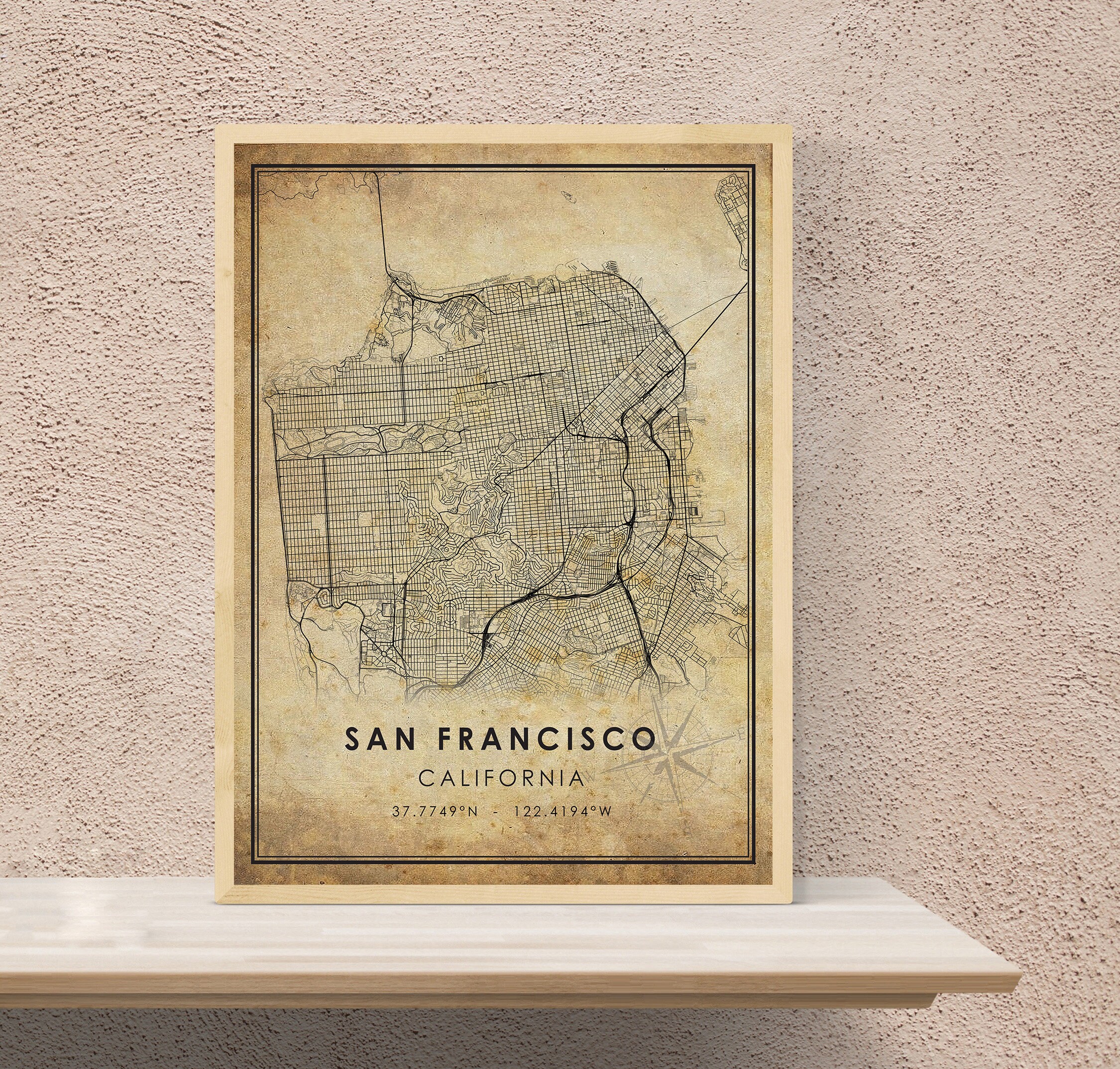 San Francisco Vintage Map Print | San Francisco Map | California Map ...