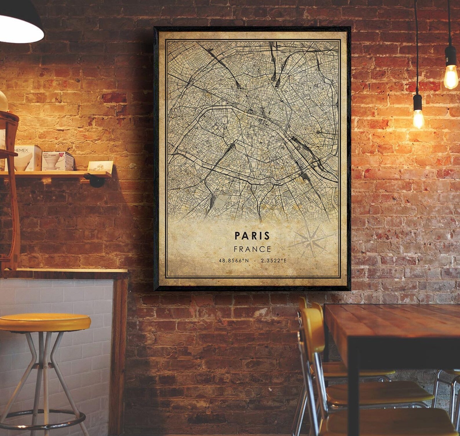 Paris Vintage Map Print | Paris Map | France Map Art | Paris City Road ...