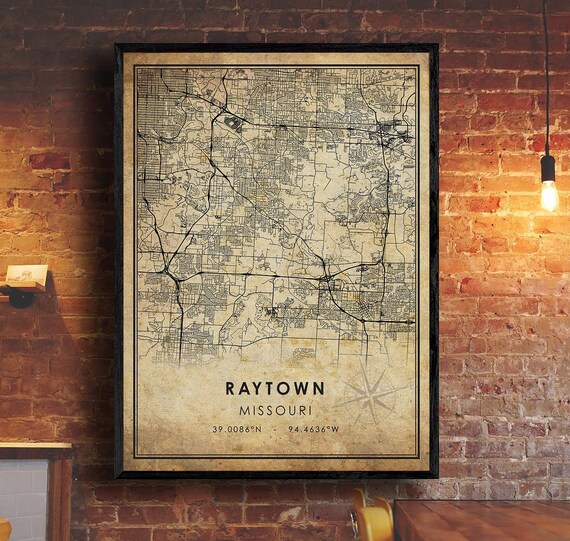 Raytown Map Print Raytown Map Missouri Map Art Raytown Etsy