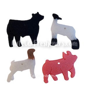 Stock Show Livestock Car Freshie, Show Pig, Show Goat, Show Sheep, Lamb, Steer, Cow, Car Scents, Air Freshener, Car Fresheners, Pig, Sheep