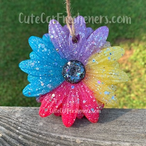 Daisy Flower Car Freshie, Car Scent, Auto Air Freshener, Aromies, Smellies, Car Candle
