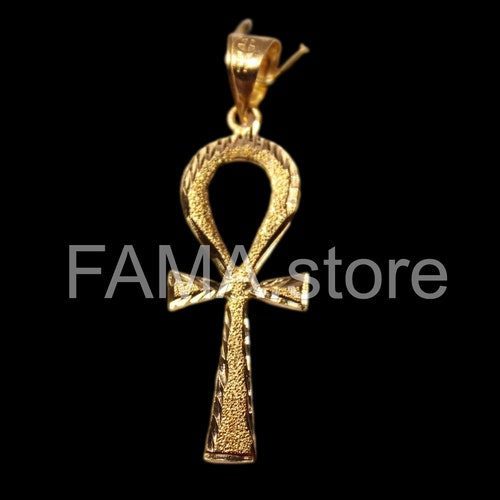 18k Gold Ankh Pendant Real Solid Gold Ankh Egyptian Key of Etsy