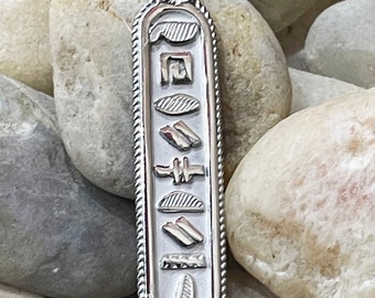 Anpassen Personalisierte Cartouche Doppelseitig Sterling Silber Anhänger Halskette Übersetzen Sie in alte ägyptische Hieroglyphen, Arabisch