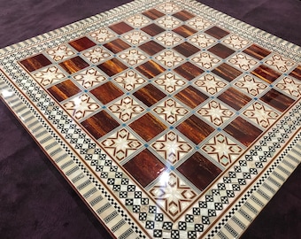 M08 Egyptian handmade Chess board ,handcraft inlaid mother of pearl 20 inch