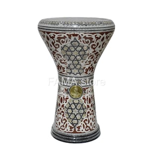 17 inches M26 Drum Darbuka tabla doumbek mother of pearl Gawharet El fan free bag , extra head and tuning tool  Egyptian hand made