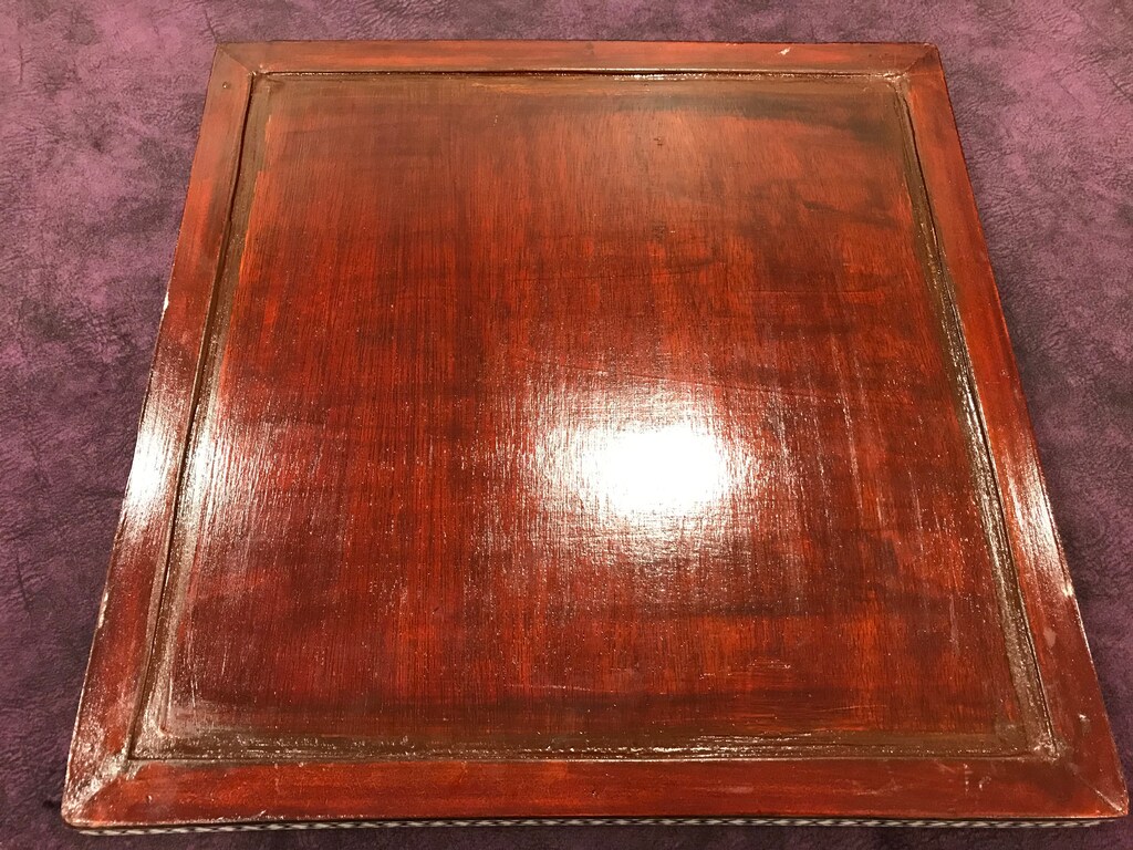 Scacchiera Artistica Fatta A Mano In Egitto – Legno Di Faggio Intarsiato Con Madreperla – 42,7 Cm – Opera D'Arte Senza Pezzi