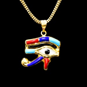 3A Egyptian jewelry pendant Eye of Horus of life 18K yellow Gold Pharaonic 3 Gr handmade in egypt