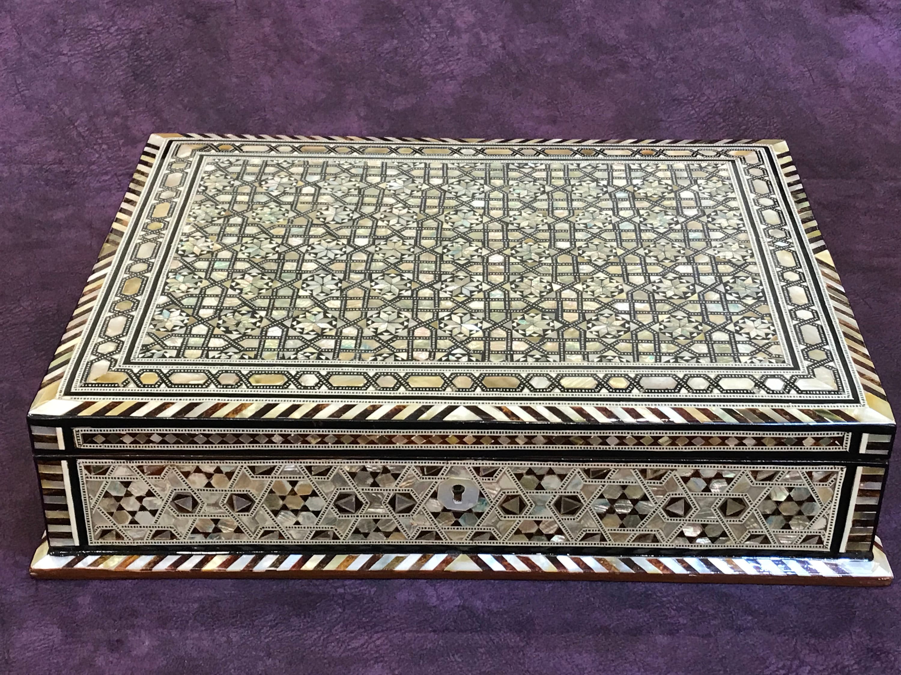 Egyptian Wood Jewelry Box Inlaid Mother of Pearl Handmade 43 Etsy