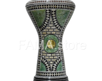 17 inches M30 Drum Darbuka tabla doumbek mother of pearl Gawharet El fan free bag , extra head and tuning tool  Egyptian hand made