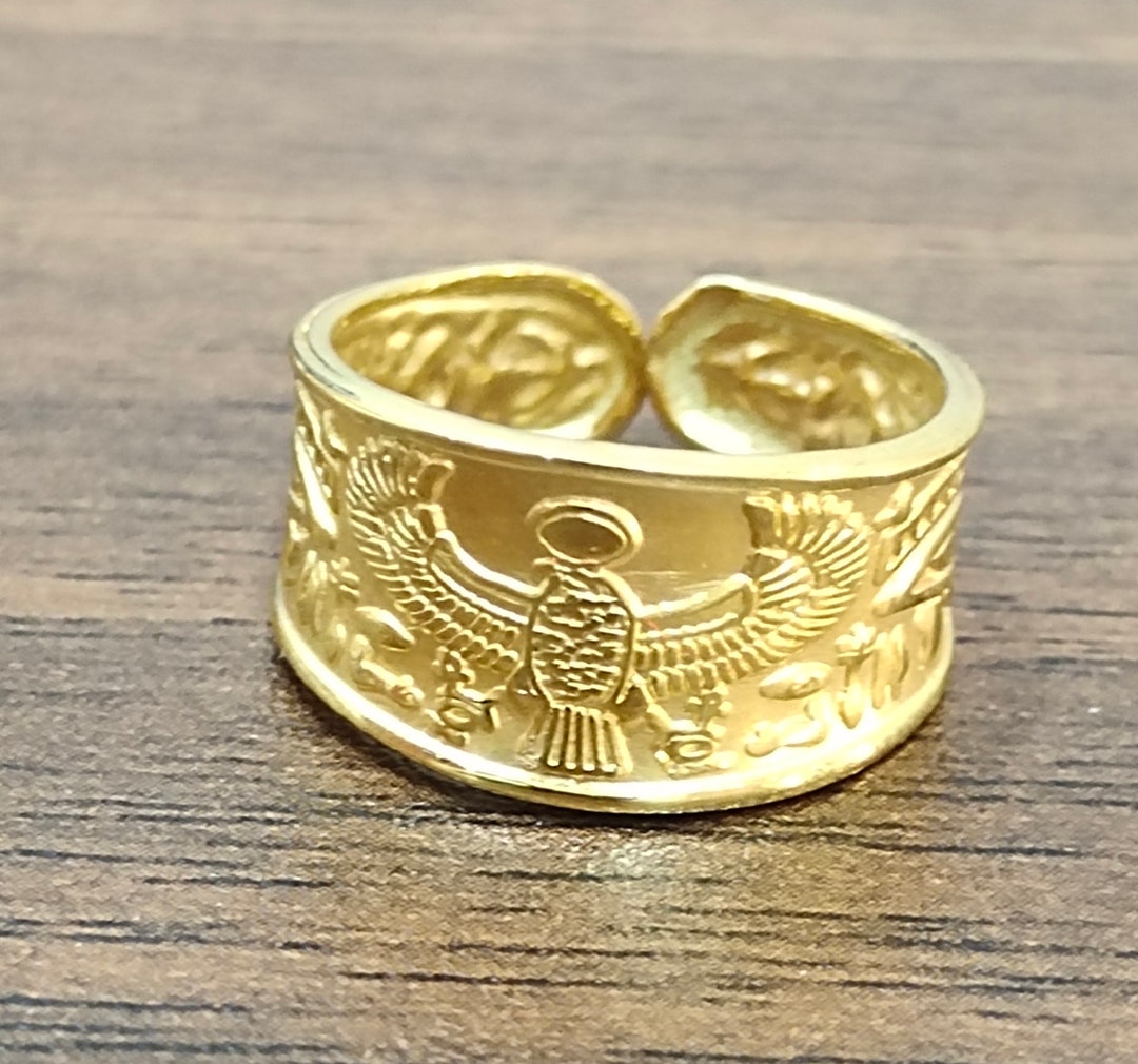 Ägyptischer Adler Aufnäher – Bestickt, 8,5x8 Cm, Zum Aufbügeln (Hotfix), 100% Polyester