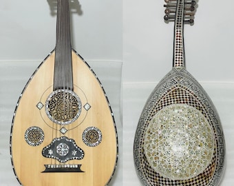 M22 Egyptian Arabic Blue mother of pearl OUD Classic advanced/professional  UD with free hard case/padded bag/2 Pick Instrument