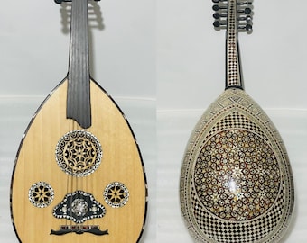 M24 Egyptian Arabic  pearl OUD Classic advanced/professional  UD with free hard case/padded bag/2 Pick Instrument
