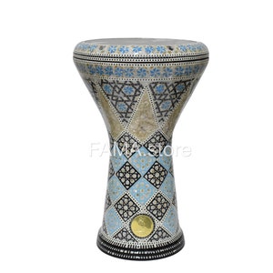 08m 17 inches Drum Darbuka tabla doumbek mother of pearl Gawharet El fan free bag , extra head and tuning tool  Egyptian hand made