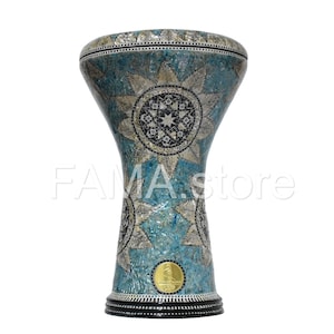 07m 17 inches Drum Darbuka tabla doumbek mother of pearl Gawharet El fan free bag , extra head and tuning tool  Egyptian hand made