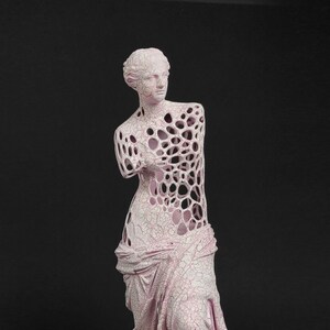 Statuette rose de Vénus de Milo, sculpture grecque antique d'Aphrodite, déesse de l'amour, résine imprimée en 3D, 35 cm/14 pouces de hauteur