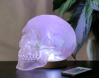 3D Printed Skull Table Lamp: Color Changing Gothic Decor