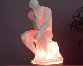 The thinker Desk LED Lamp with remote, 3D printed, Colour Changing Led Lamp, modern home decor, art abstract gift, minimalist lamp