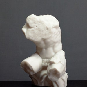 Belvedere Torso Sculpture: 3D Printed Greek Statue (9 Inches)