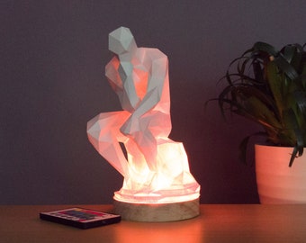 The thinker Desk LED Lamp with remote, 3D printed, Colour Changing Led Lamp, modern home decor, art abstract gift, minimalist lamp