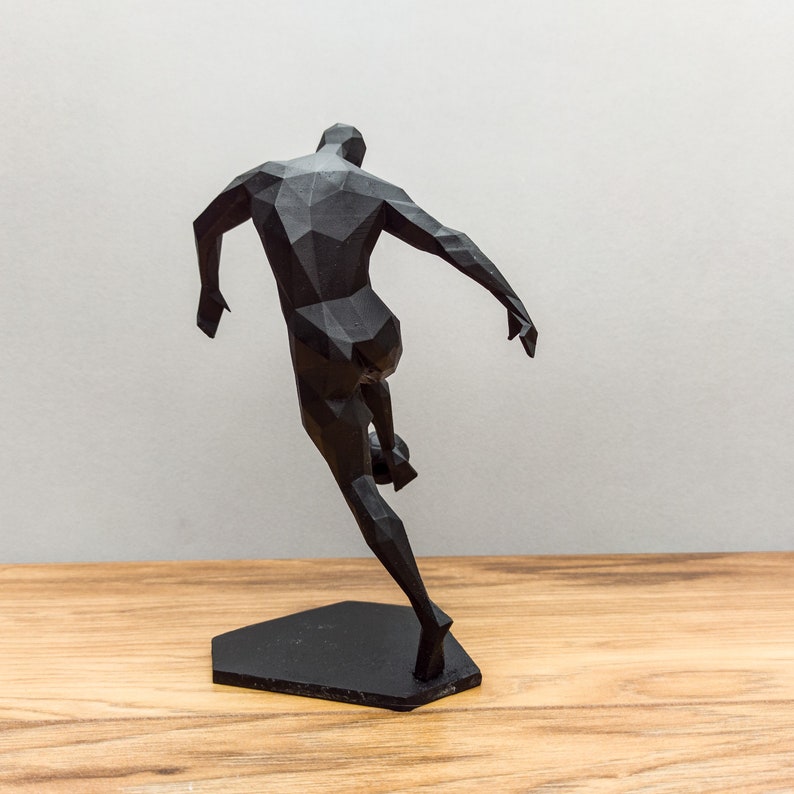 Soccer Player Figurine, Geometric Footballer Sculpture,Male Athlete, Sports Room Decor, Soccer Gift, Football gift for him, Fathers day gift image 8