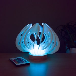 Lotus, Minimalist Lamp, multicolored, 3D printed, modern home decor, office/home lighting, decorative table lamp