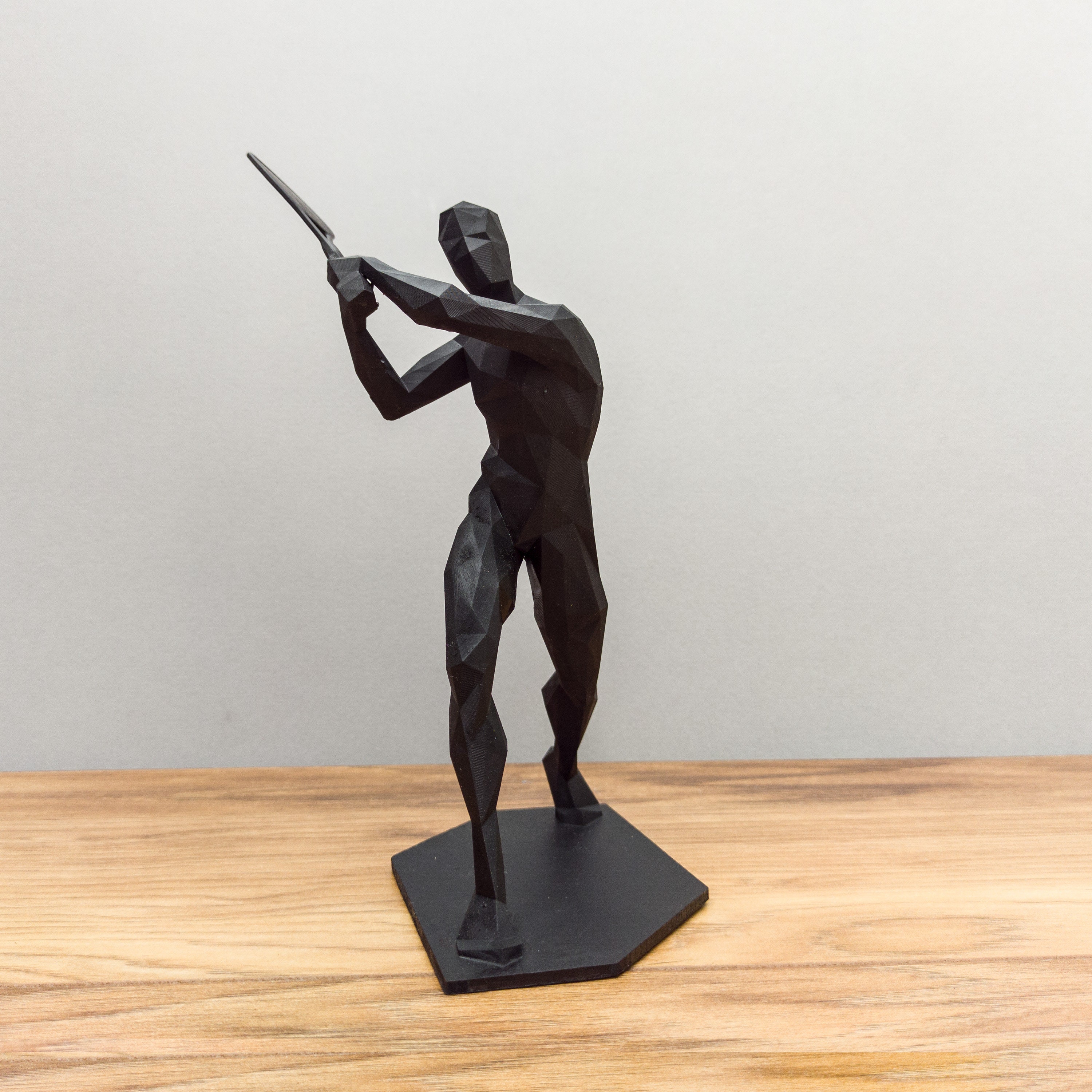 Tennis Player Figurine Geometric Tennis Sculpture Male Etsy