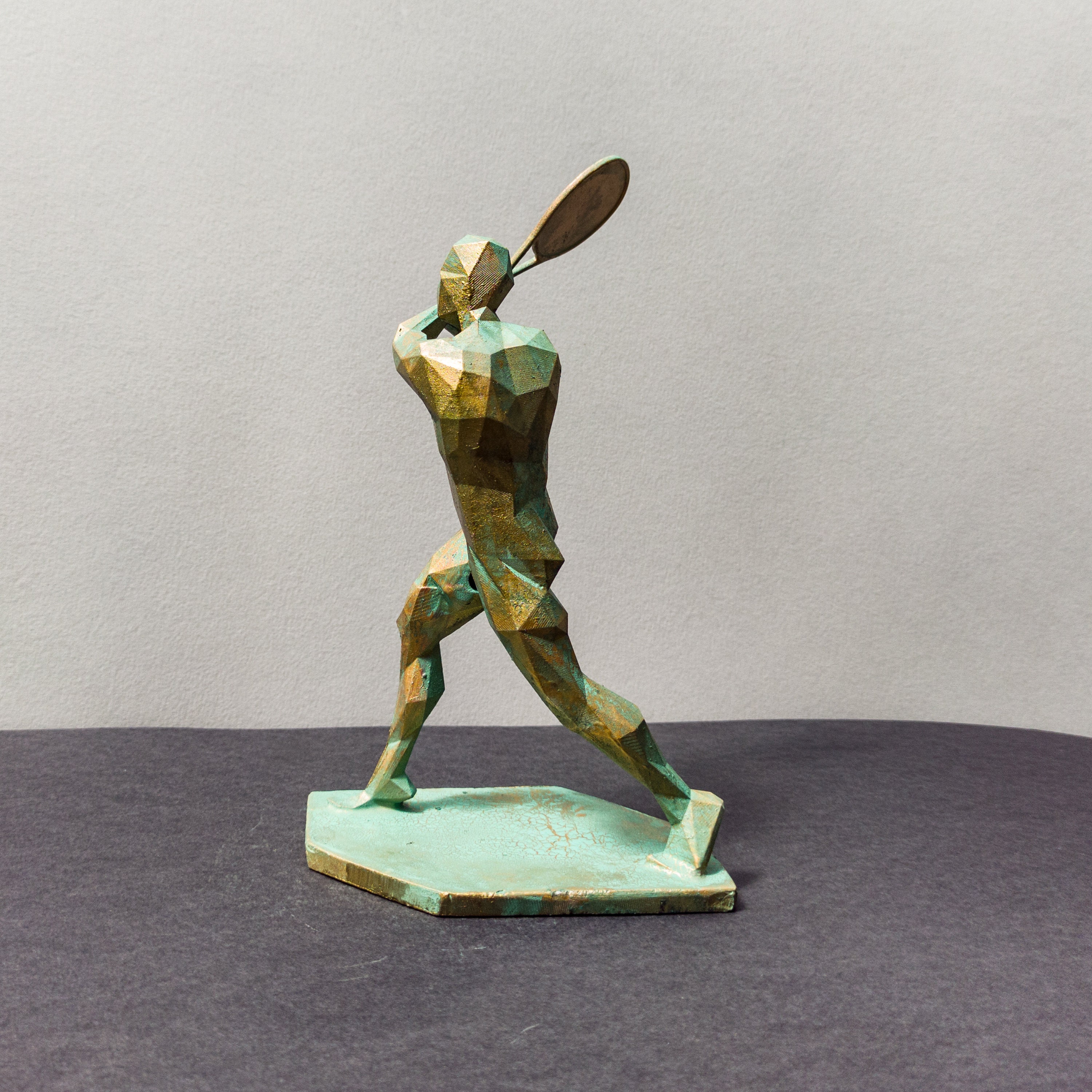 Tennis Player Figurine Geometric Tennis Sculpture Male Etsy UK
