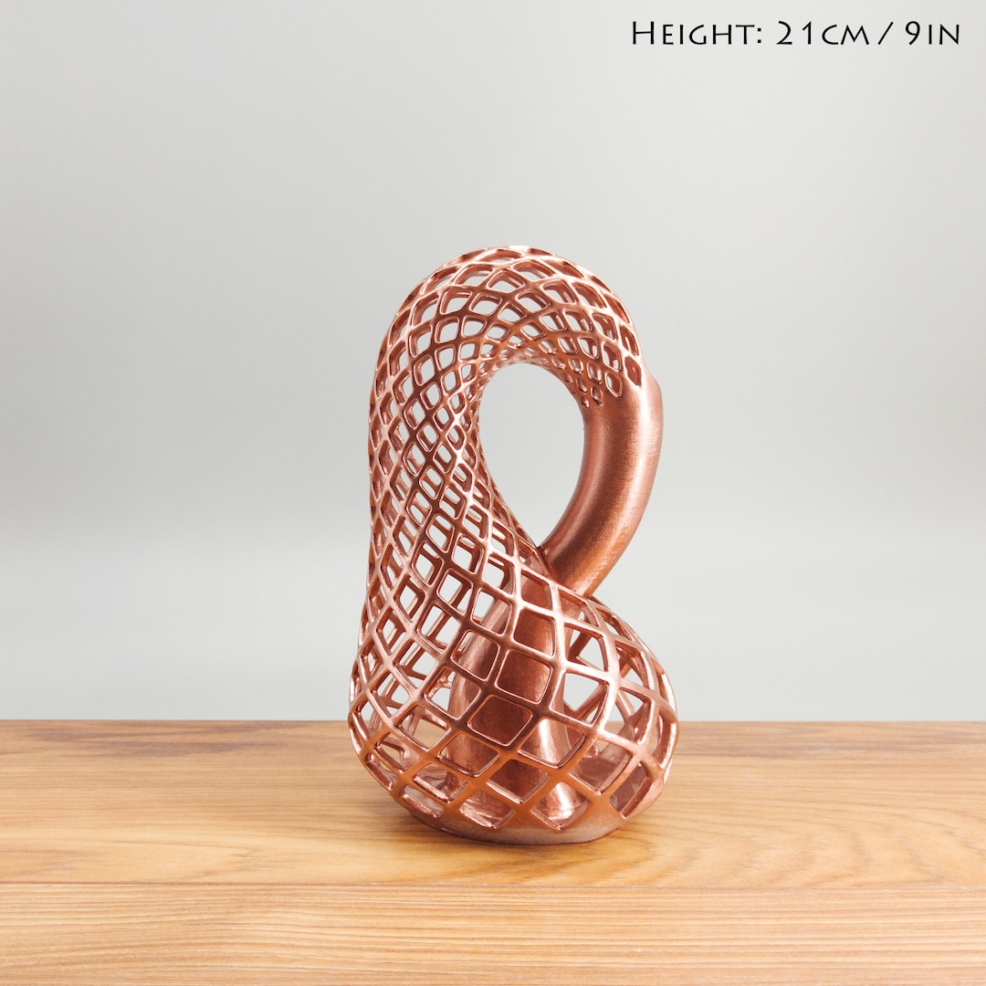 Klein Bottle Art Object, Handpainted, Modern Home and Office Decor, Maths Abstract Gift