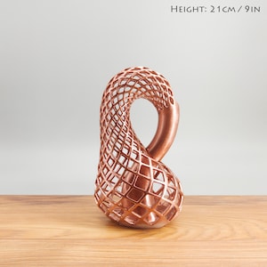 Klein Bottle Math sculpture, hand-painted, modern home and office decor, maths abstract gift, science gift