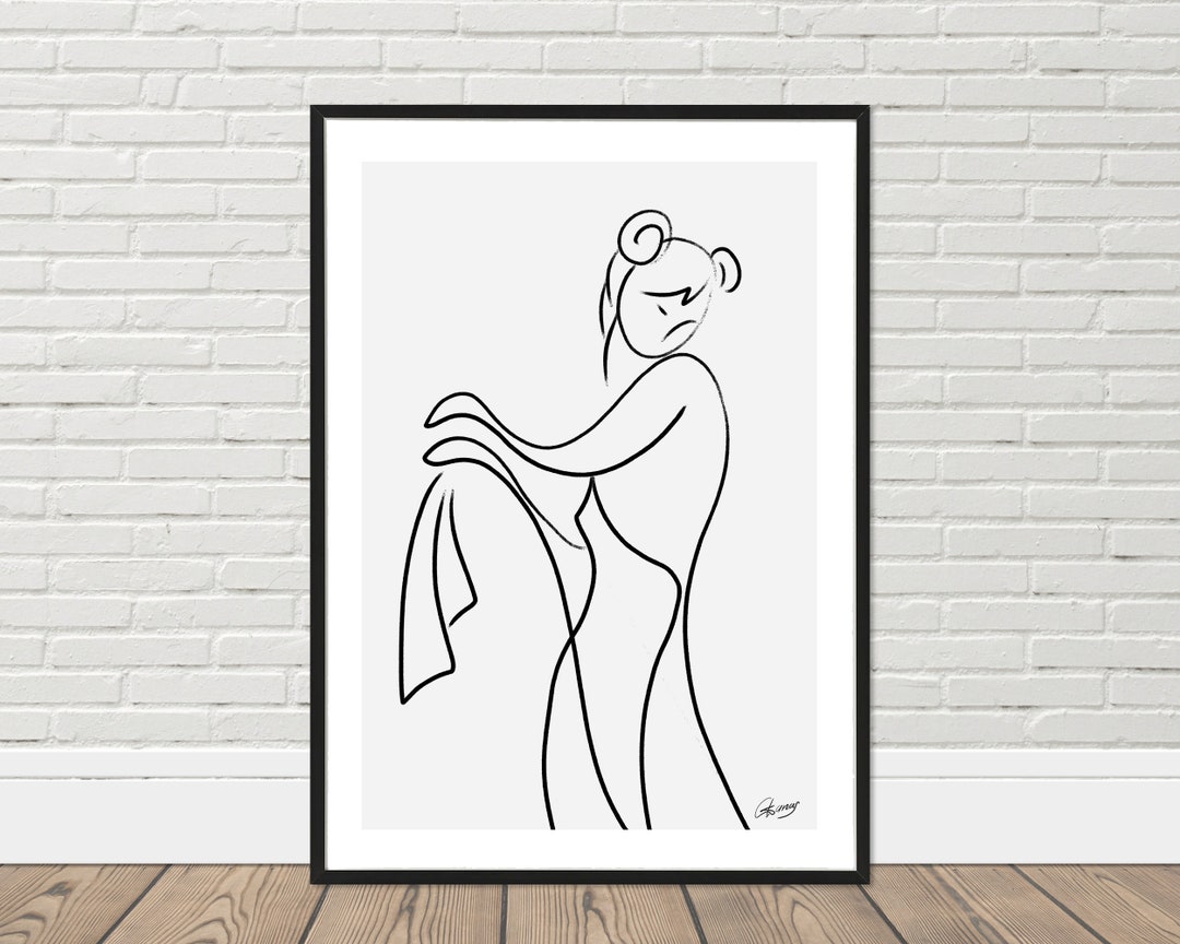 Abstract Female Figure Line Art Print: Minimalist Wall Decor - Etsy