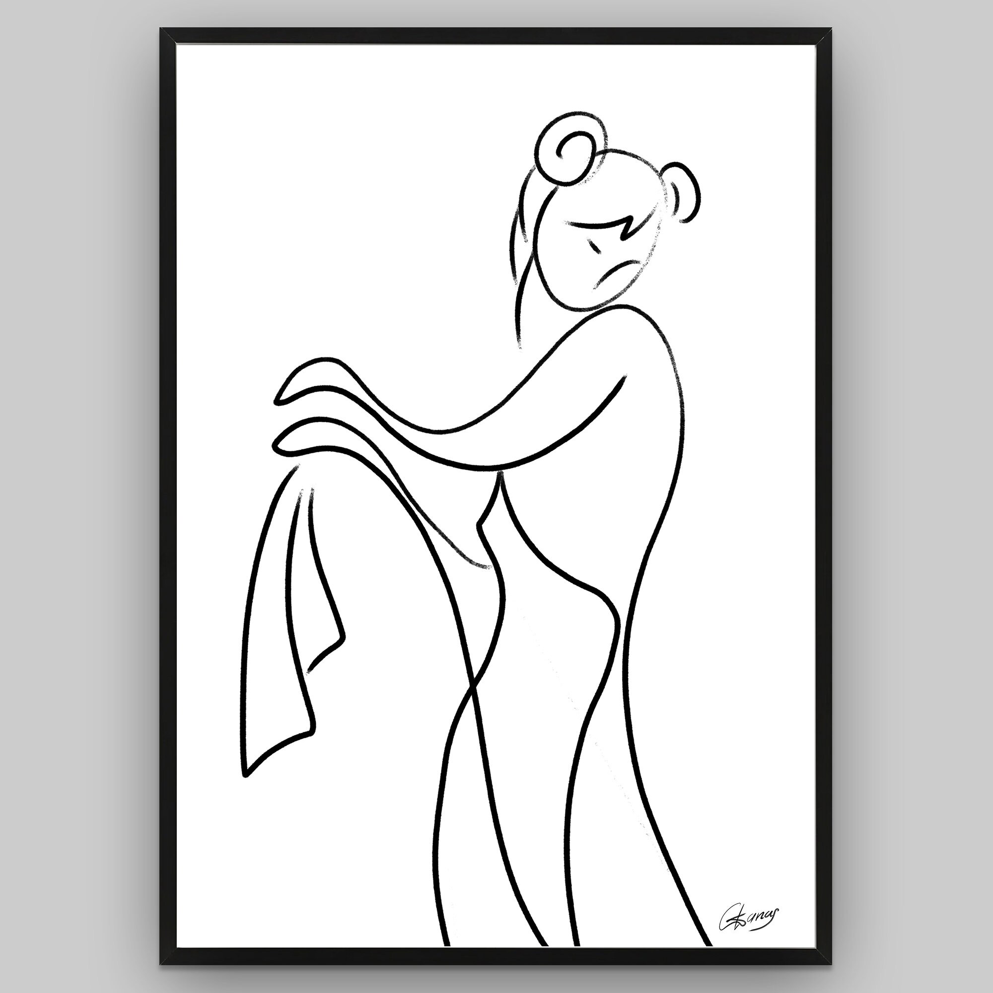 Abstract Female Figure Line Art Print: Minimalist Wall Decor - Etsy