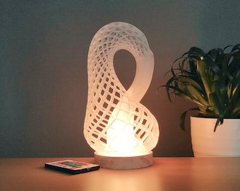 Klein Bottle Desk Lamp, multicolored, 3D printed, modern home decor, office/home lighting, science, maths abstract gift